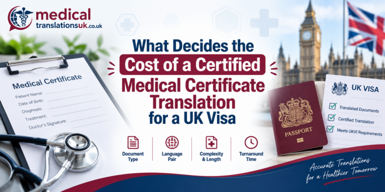 How Is the Cost of Certified Medical Certificate Translation Calculated for a UK Visa?
